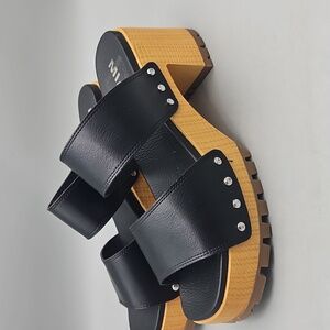 MIA Stefani Vegan Leather Platform Clogs Sandals Women 8.5